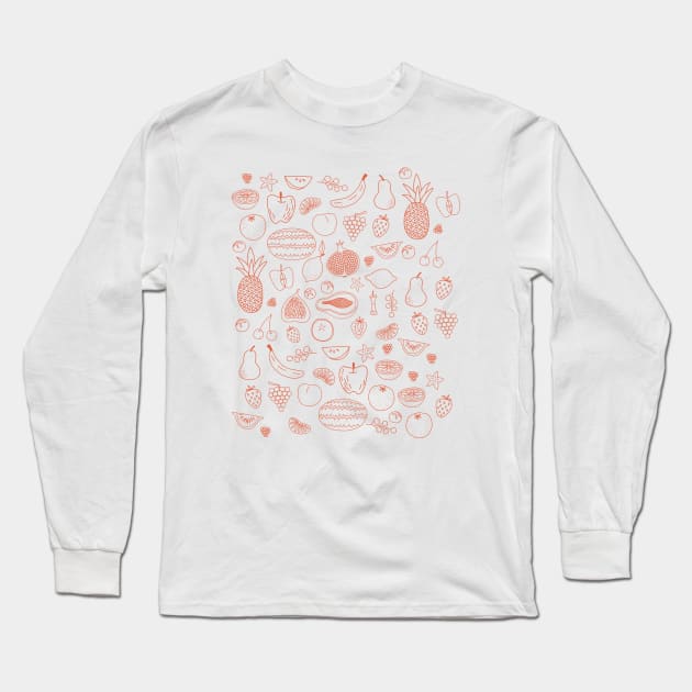 Fruity Drawings Illustration Long Sleeve T-Shirt by NicSquirrell